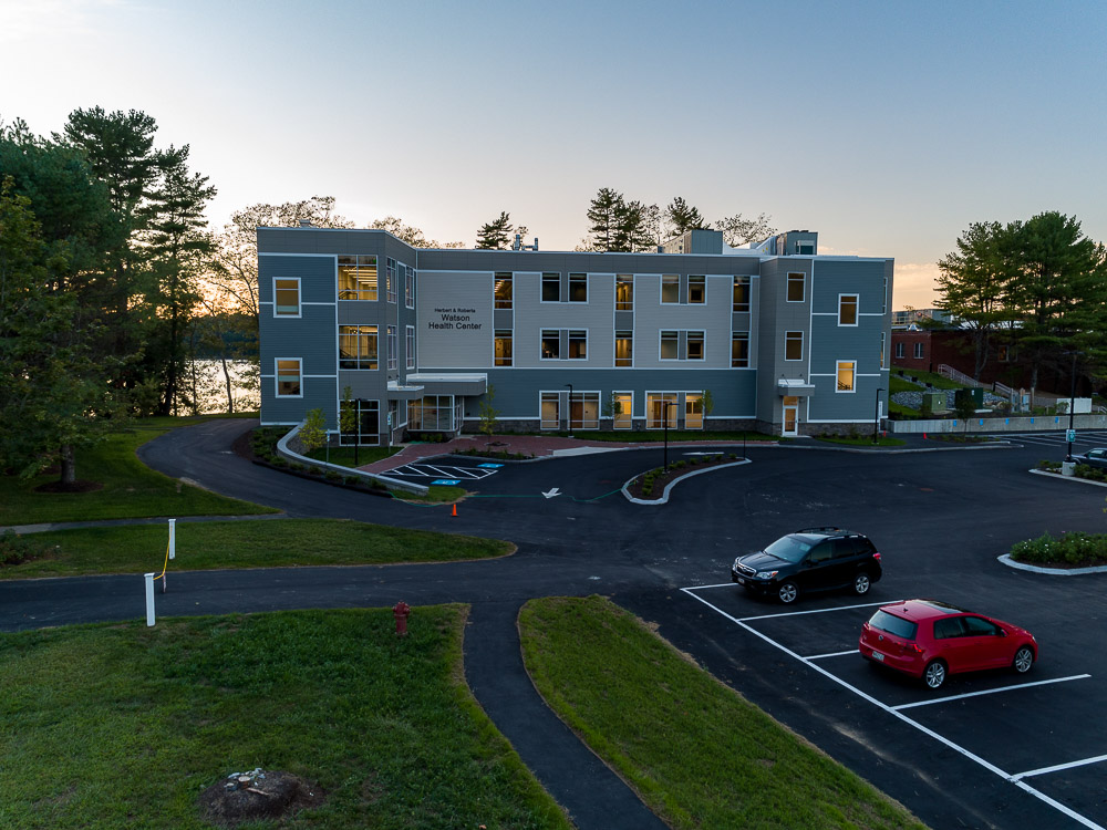 Drone photo of a Hospital.